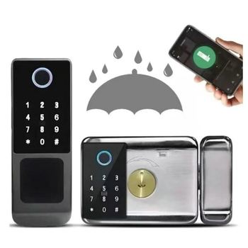 Încuietoare inteligentă exterior pentru ușă cu amprentă și deblocare dublă (Model: T20; Capacitate stocare amprente: 100; Timp scanare: <1 s; Rată recunoaștere falsă: <0.001%; Temperatură de operare: -20…70°C)