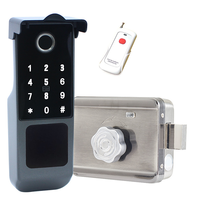 Încuietoare inteligentă exterior pentru ușă cu amprentă și deblocare dublă (Model: T20; Capacitate stocare amprente: 100; Timp scanare: <1 s; Rată recunoaștere falsă: <0.001%; Temperatură de operare: -20…70°C)