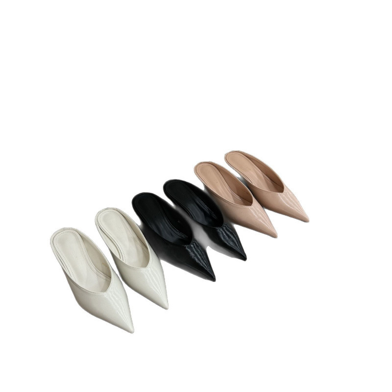 Πέδιλα με αιχμηρό άκρο και πίσω λουράκι, PU σόλα, επάνω και εσωτερικό από Super Fiber, Άνοιξη 2025