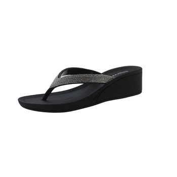 Solvimi дамски джапанки, Casual, дебел клин с противохлъзваща подметка, PVC горна част и подметка, кръгъл нос