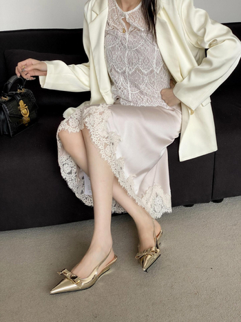 Ανοικτής φτέρνας σανδάλια, μυτερός δάχτυλο, επάνω μέρος από μικροϊνες, PU σόλα, αγκράφα