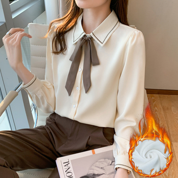 Дамска сатенена риза с дълги ръкави (полиестер; есен 2025; боядисване)