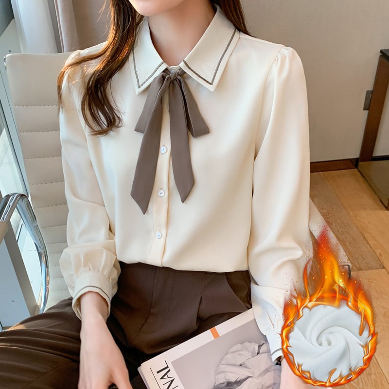 Дамска сатенена риза с дълги ръкави (полиестер; есен 2025; боядисване)