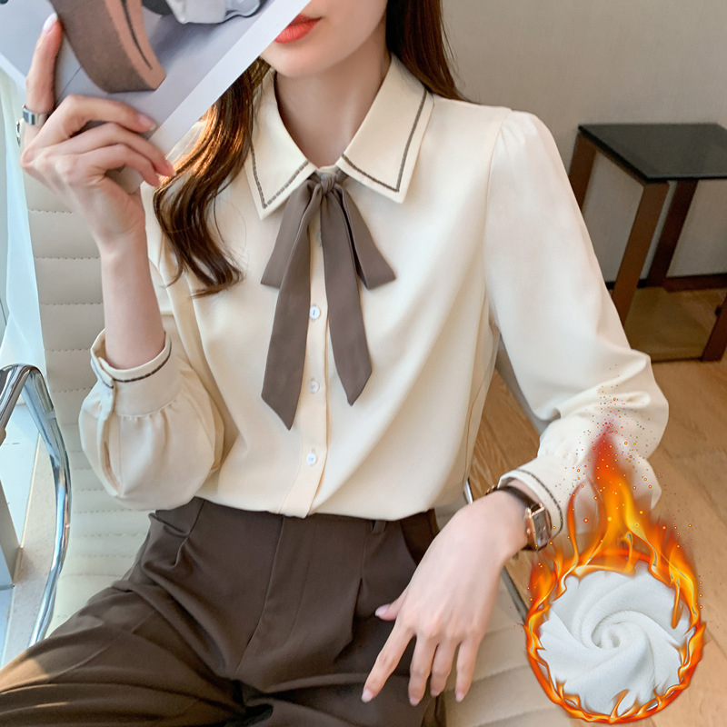 Дамска сатенена риза с дълги ръкави (полиестер; есен 2025; боядисване)