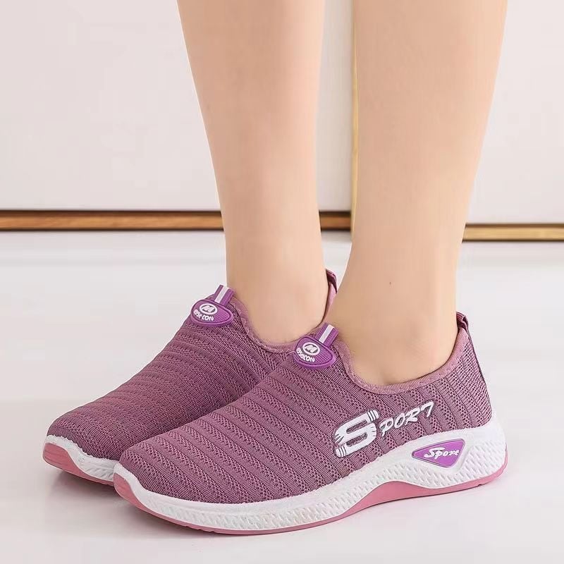Ženske slip-on sportske tenisice s mrežastim gornjim dijelom, niski profil, pogodne za proljeće–jesen, plastična potplata, visina pete 1–3 cm