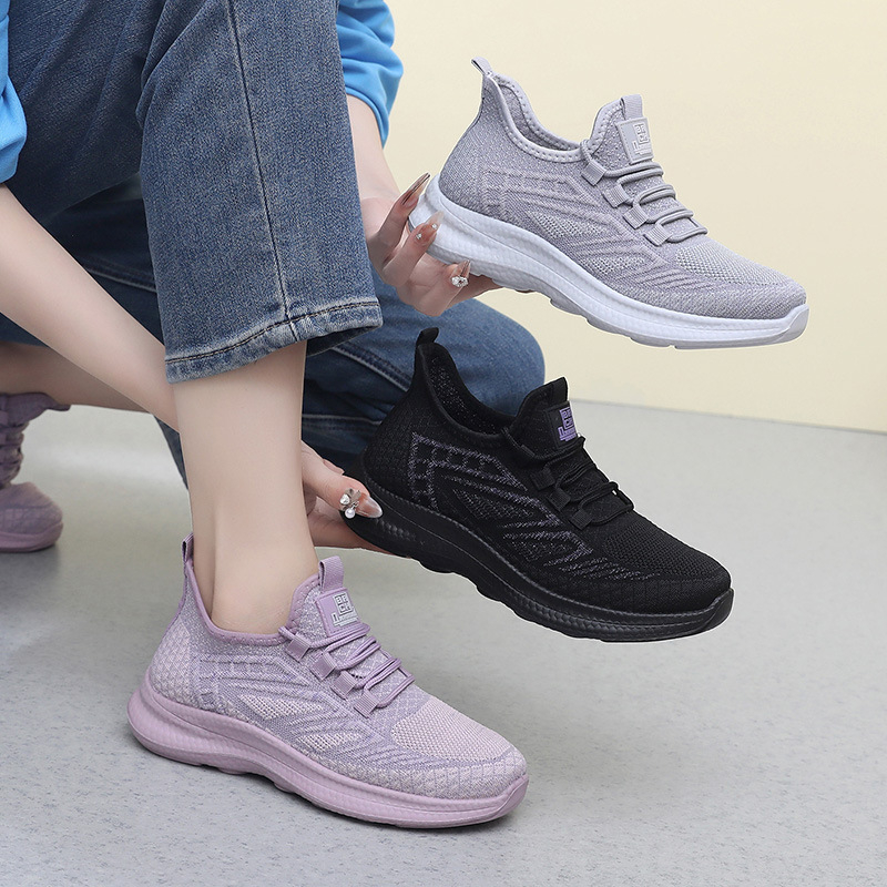Unisex sportske tenisice za kretanje s prozračnim gornjim dijelom od fly weaving, lagane, protuklizni PU đon, srednja visina