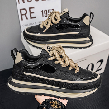 Muške tenisice Dad Shoes, niski gornji dio, gornji dio od sintetičke kože, vezanje šnurkama, okrugli vrh, ravna peta