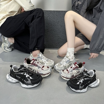 Unisex tenisice od mrežice, prozračne, kvadratni vrh, ravna peta, lagane, protuklizna potplat, vezanje