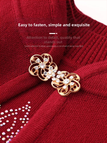 Dvojdielny pletený set s výšivkou, rastlinný kvetinový vzor, okrúhly výstrih, dlhé rukávy