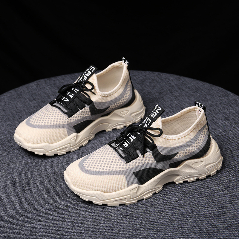 Ženske tenisice Dad Shoes, mrežasti gornji dio, prednje vezivanje, okrugli vrh, niski potplat 1-3 cm, PVC đon