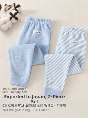 Gyerekeknek szóló pamut hosszú alsónadrág őszi-téli szezonhoz, 100% pamut, középmagas derekú, 3–8 évesek