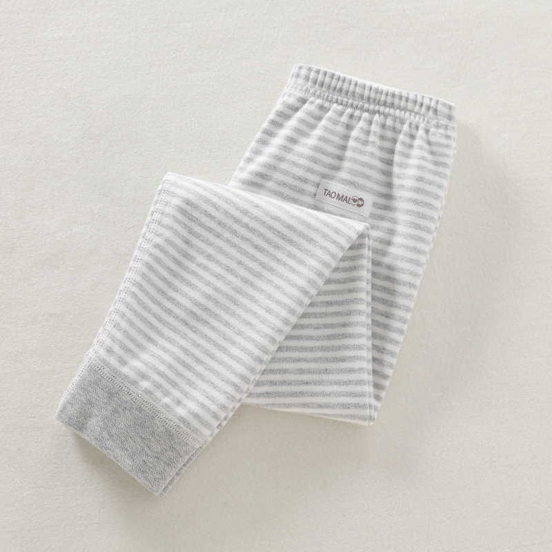 Gyerekeknek szóló pamut hosszú alsónadrág őszi-téli szezonhoz, 100% pamut, középmagas derekú, 3–8 évesek