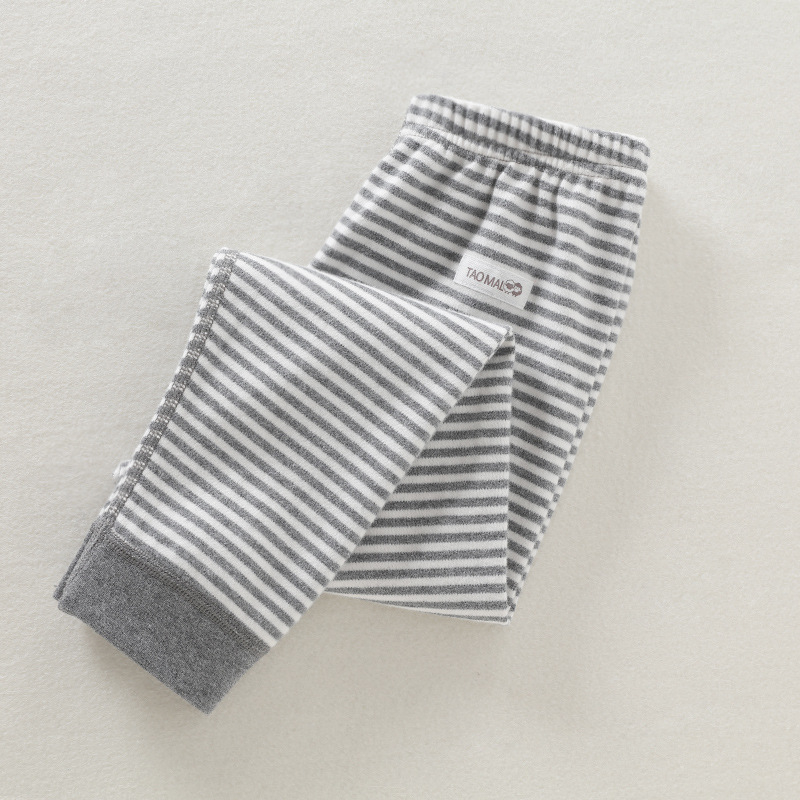 Gyerekeknek szóló pamut hosszú alsónadrág őszi-téli szezonhoz, 100% pamut, középmagas derekú, 3–8 évesek