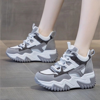 Ženske chunky tenisice u korejskom stilu, platforma 3–5 cm, mrežasti gornji dio, PU ulošak