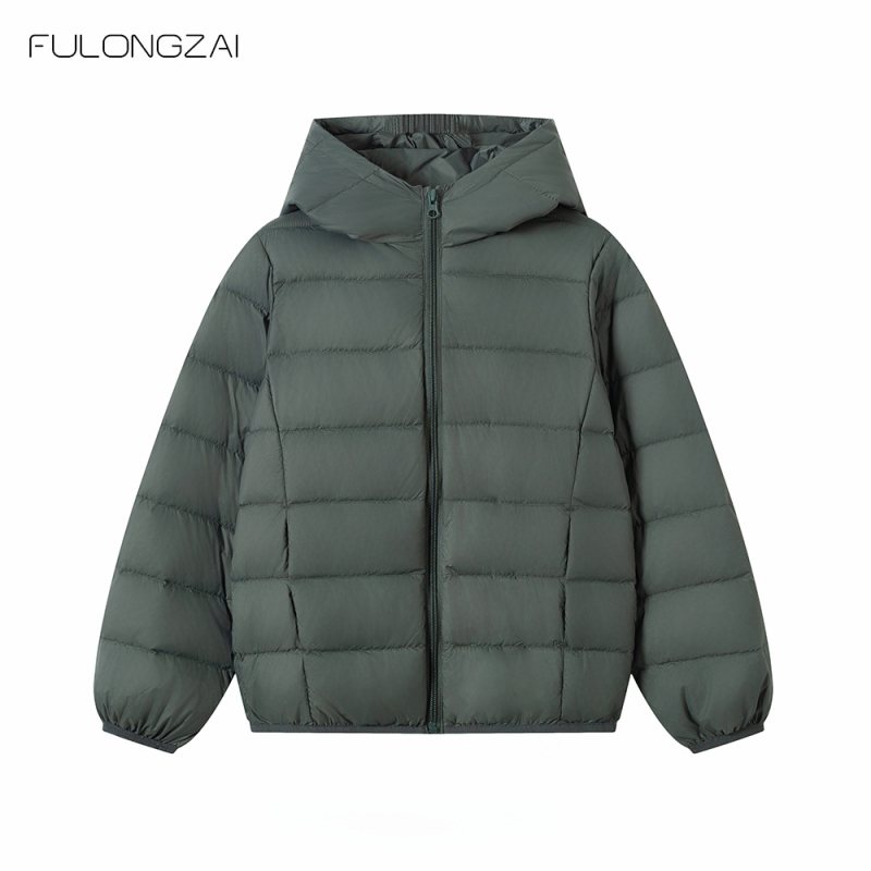 Παιδικό μπουφάν από πούπουλα, unisex, κορεατικού στυλ, με γέμισμα από λευκόπάπια πούπουλο, χειμερινό, για παιδιά άνω των 8 ετών (ύψος άνω των 140 cm)