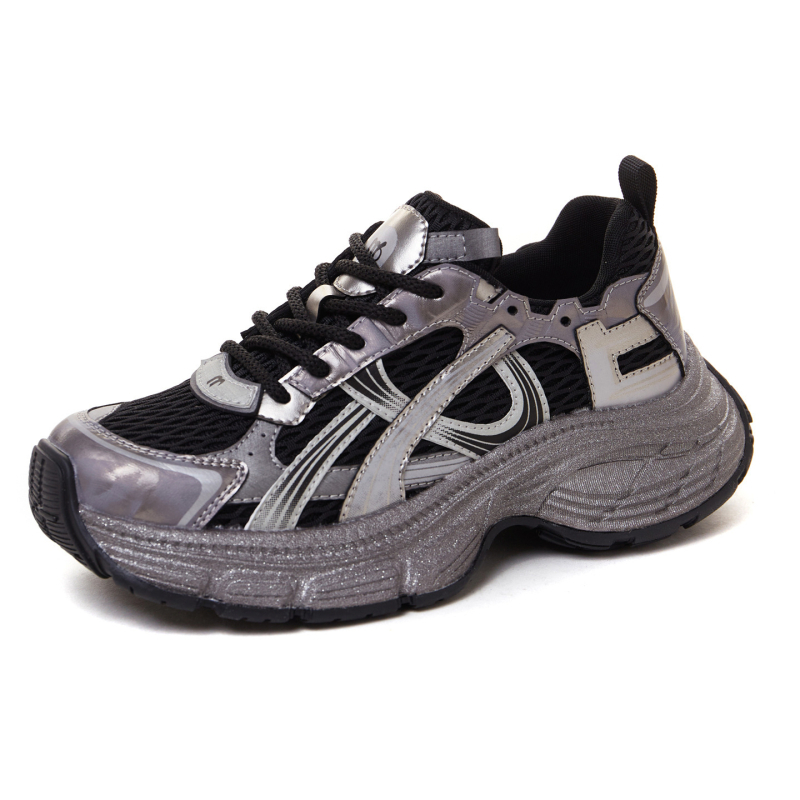 Ženske tenisice dad shoes – ultralagane, debeli potplat, prozračni mrežasti unutarnji dio, prednje vezivanje, niski gornji dio