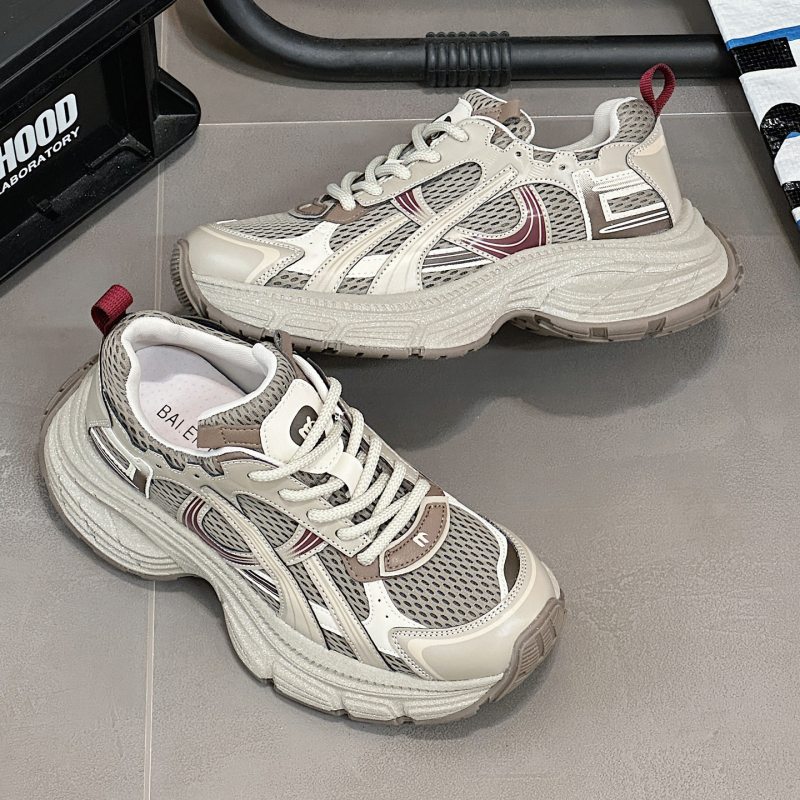 Ženske tenisice dad shoes – ultralagane, debeli potplat, prozračni mrežasti unutarnji dio, prednje vezivanje, niski gornji dio