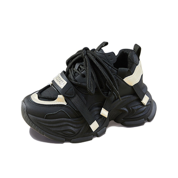 Ženske tenisice stil dad shoes s PU gornjim dijelom, okrugli vrh, 3–5 cm pete, gumeni potplat, prednje vezanje — proljeće 2026