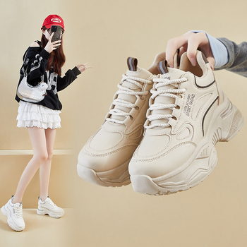 Ženske tenisice Dad shoes – PU gornji dio, visoki gornji dio 3–7 cm, prednje vezanje, gumeni đon