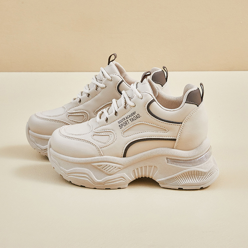 Ženske tenisice Dad shoes – PU gornji dio, visoki gornji dio 3–7 cm, prednje vezanje, gumeni đon