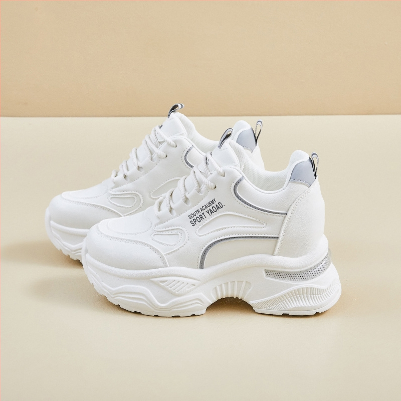 Ženske tenisice Dad shoes – PU gornji dio, visoki gornji dio 3–7 cm, prednje vezanje, gumeni đon
