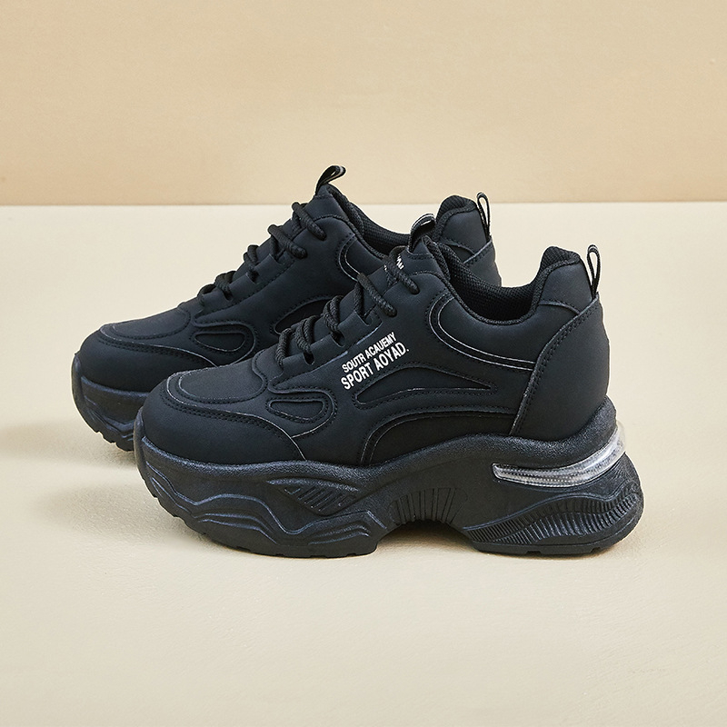 Ženske tenisice Dad shoes – PU gornji dio, visoki gornji dio 3–7 cm, prednje vezanje, gumeni đon