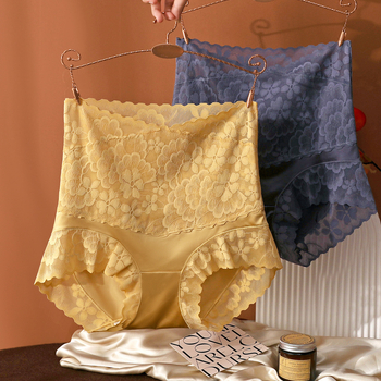 Δαντελένια εσώρουχα με ψηλή μέση, διαπνέοντα, στήριξη κοιλιάς, καβάλο από μετάξι Mulberry