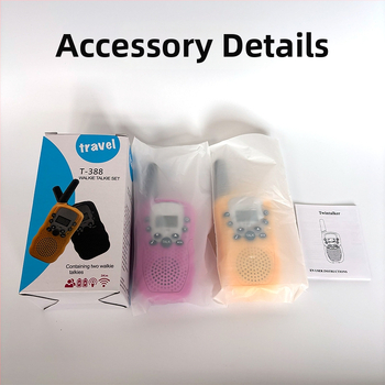 Detské walkie-talkie T-388, 400-470MHz, 0,5W, dosah 1,5–3km, 4× AA batérií, s displejom