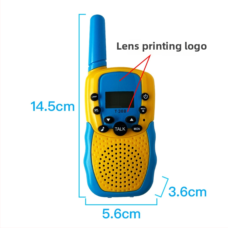 Detské walkie-talkie T-388, 400-470MHz, 0,5W, dosah 1,5–3km, 4× AA batérií, s displejom