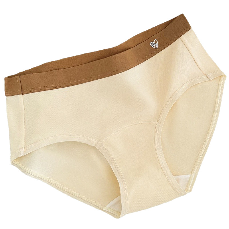 Női lélegző pamut alsónemű, középmagas derék, kötött anyag, 100% pamut az ágyék területén, fő anyag 90–95% pamut