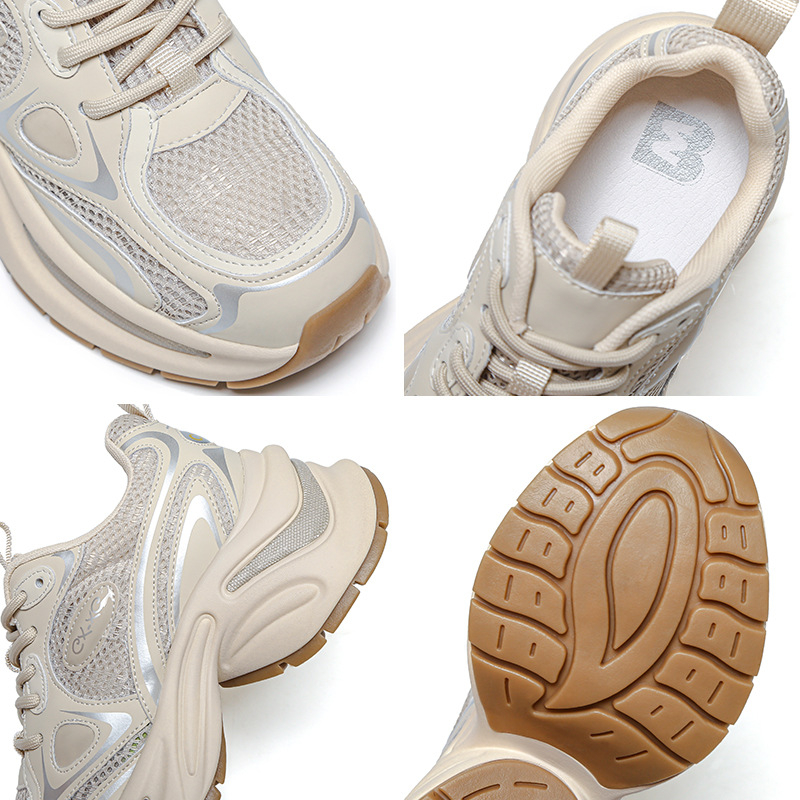 Ženske tenisice Dad Shoes s dvostrukom mrežom na gornjem dijelu, debela potplata od PU pjene i gume, prozračne, povećavaju visinu, protuklizne