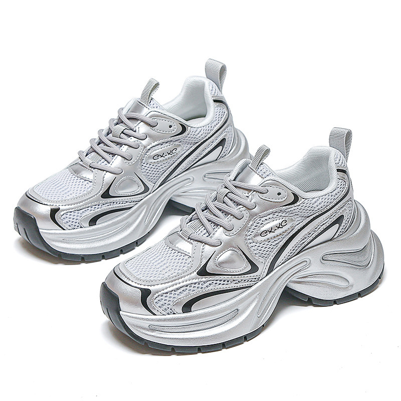 Ženske tenisice Dad Shoes s dvostrukom mrežom na gornjem dijelu, debela potplata od PU pjene i gume, prozračne, povećavaju visinu, protuklizne