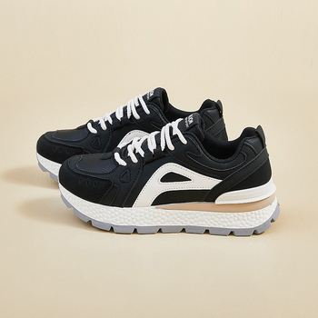 Ženske dad shoes, gornji dio od sintetičke kože, niski kroj, zaobljeni vrh, vezanje šnurkama