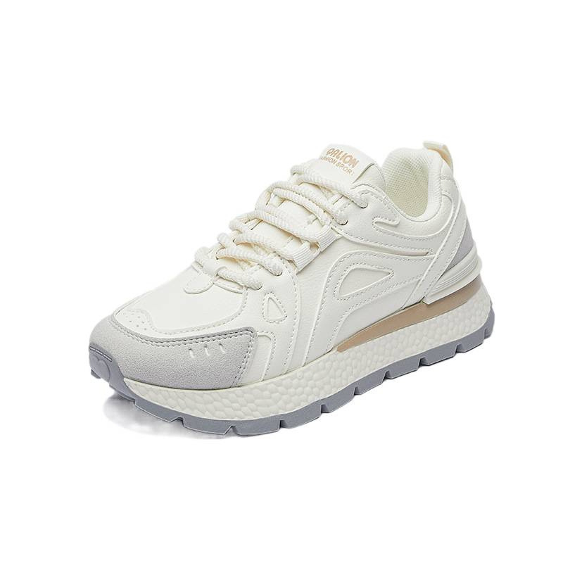 Ženske dad shoes, gornji dio od sintetičke kože, niski kroj, zaobljeni vrh, vezanje šnurkama