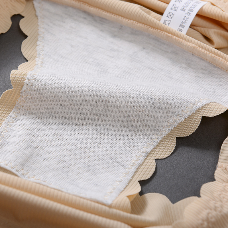 Ženske gaćice od Ice Silk s ribastim uzorkom, pamuk u preponi, srednji struk, glavna tkanina: najlon 70–80%