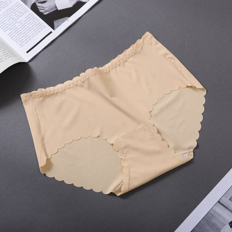 Ženske gaćice od Ice Silk s ribastim uzorkom, pamuk u preponi, srednji struk, glavna tkanina: najlon 70–80%