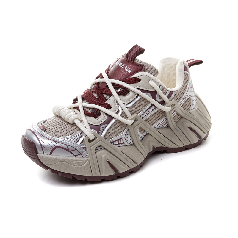 Dad shoes, debela platforma 6–8 cm, prozračni gornji dio od mreže, vezanje šnurnama, gumena potplata, za odrasle žene