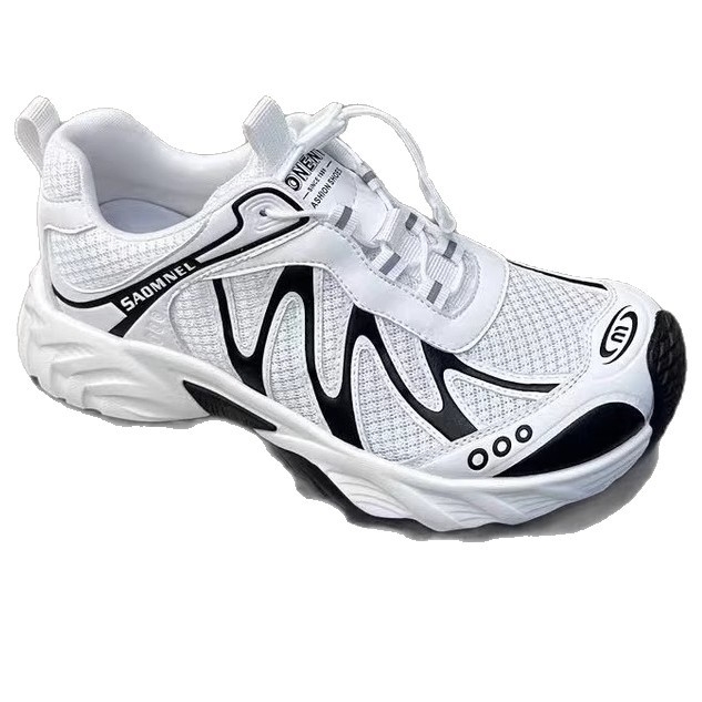 Ženske tenisice stil dad shoes, lagane i prozračne, gornji dio od mrežice i prave koze, debeli gumeni potplat, povećavaju visinu, vezanje