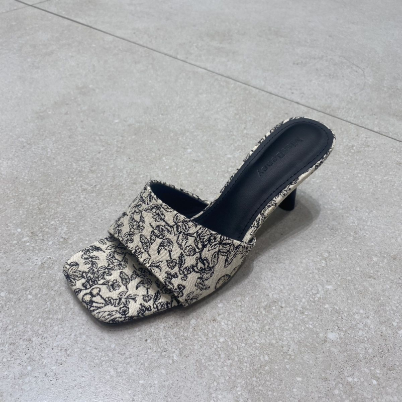 Дамски PU обувки с открит пръст и квадратен нос, PU подплата, каучукова подметка, стил Leisure, марка 111111