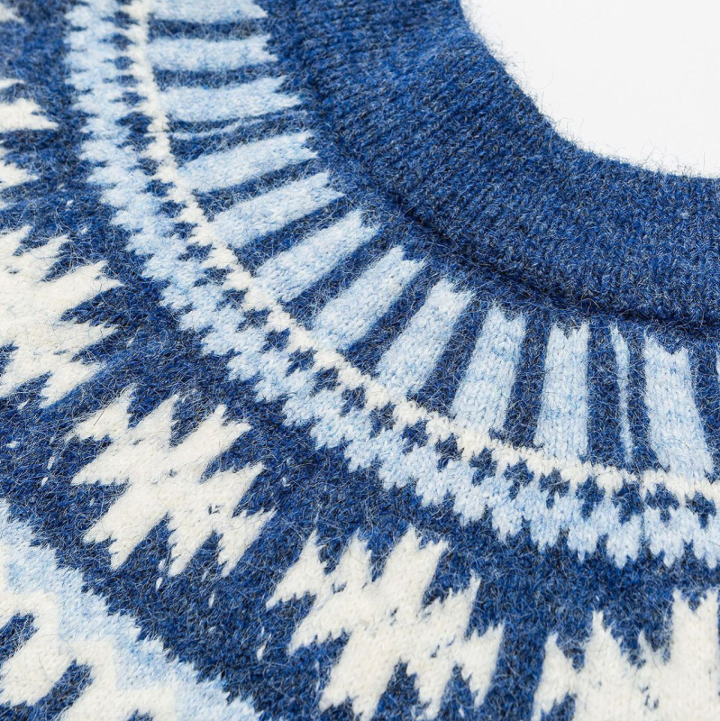 Kardigan od pletenog – Fair Isle dizajn, slobodan kroj, okrugli ovratnik, dugi rukavi, poliester tkanina