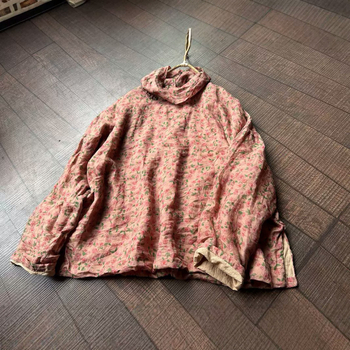 Košeľa z ramie s vysokým golierom a dlhými rukávmi — jeseň 2024, literárne retro čínsky štýl