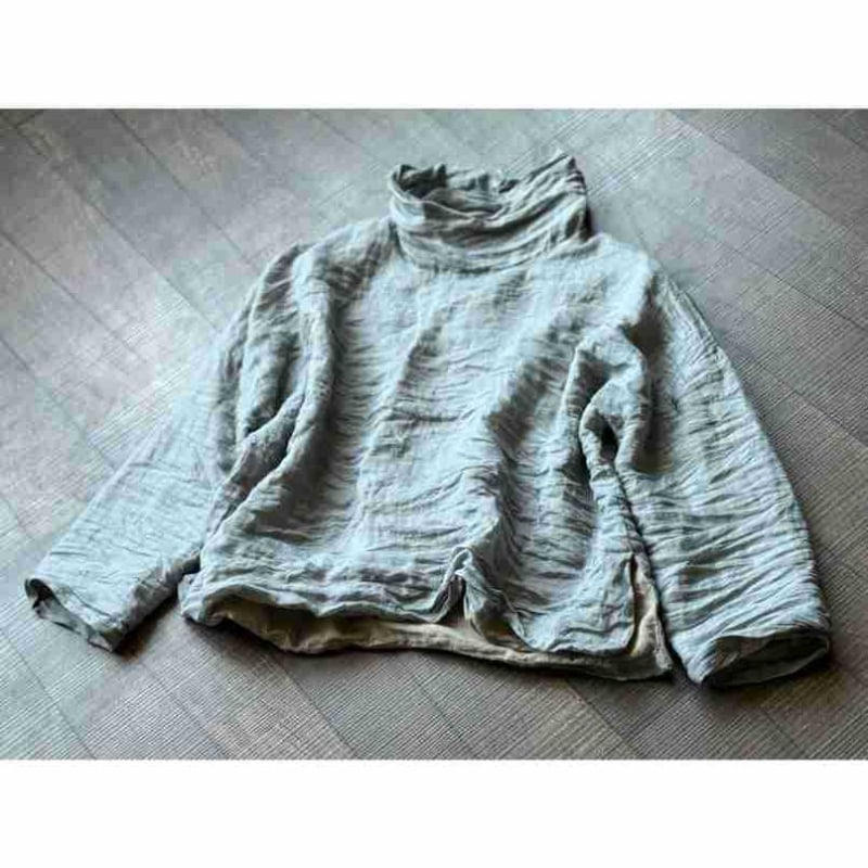 Košeľa z ramie s vysokým golierom a dlhými rukávmi — jeseň 2024, literárne retro čínsky štýl