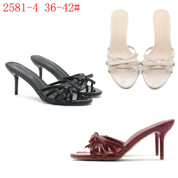 Дамски обувки MS PU с панделка, кръгъл нос, гумена подметка, пролет 2025