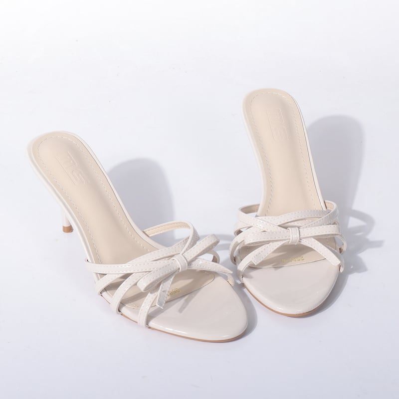 Дамски обувки MS PU с панделка, кръгъл нос, гумена подметка, пролет 2025