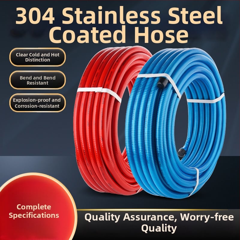 Ανοξείδωτος σωλήνας 304 κυματοειδούς τύπου για ζεστό/κρύο νερό (εγκατάσταση σε σπείρα) — 1.6 MPa, -20…200°C, Lingxuan