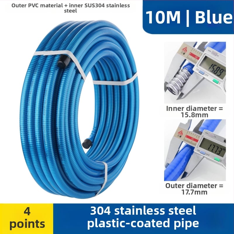 Ανοξείδωτος σωλήνας 304 κυματοειδούς τύπου για ζεστό/κρύο νερό (εγκατάσταση σε σπείρα) — 1.6 MPa, -20…200°C, Lingxuan