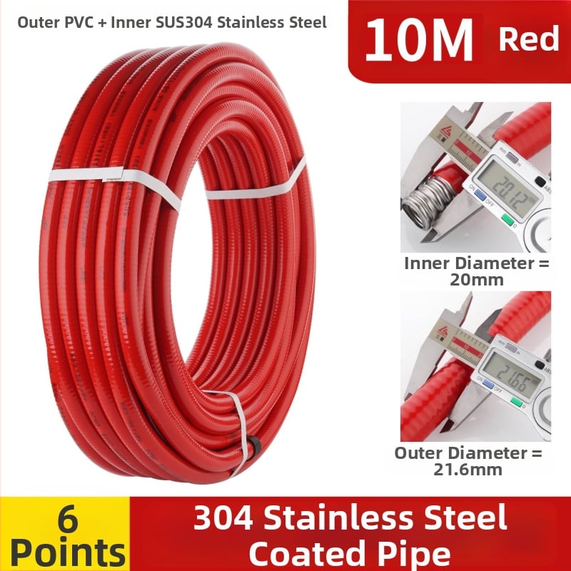 Ανοξείδωτος σωλήνας 304 κυματοειδούς τύπου για ζεστό/κρύο νερό (εγκατάσταση σε σπείρα) — 1.6 MPa, -20…200°C, Lingxuan