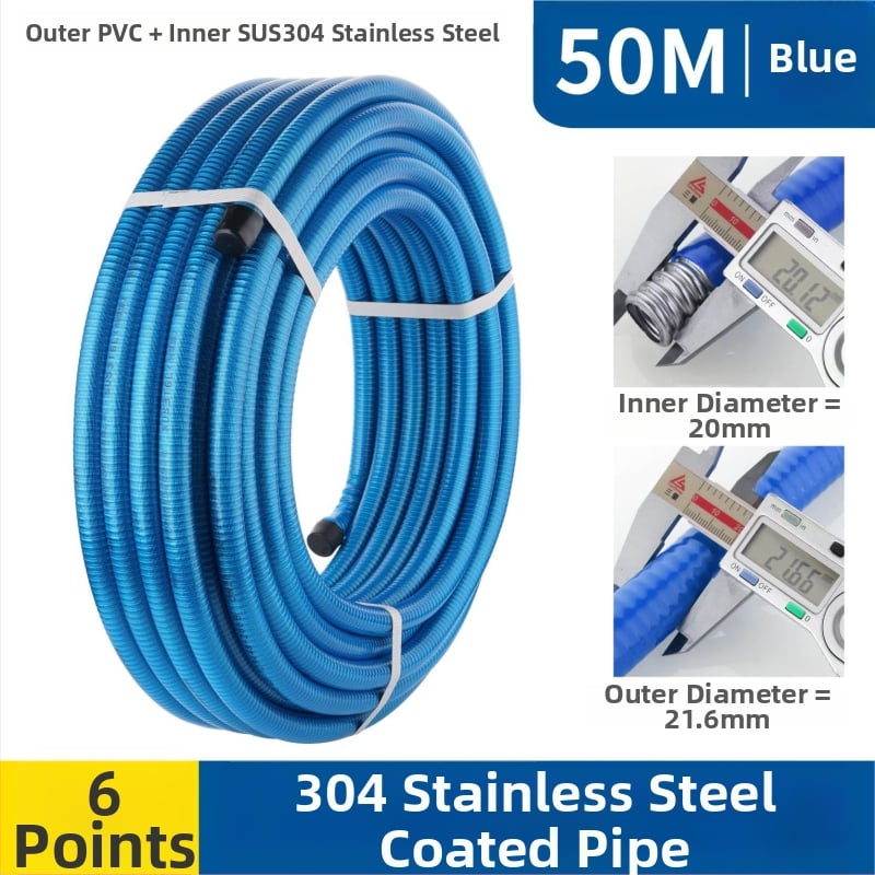 Ανοξείδωτος σωλήνας 304 κυματοειδούς τύπου για ζεστό/κρύο νερό (εγκατάσταση σε σπείρα) — 1.6 MPa, -20…200°C, Lingxuan