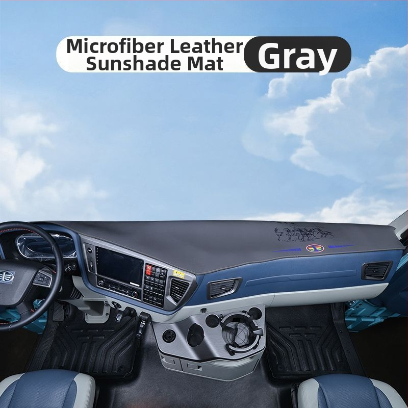 Matrica palubnej dosky pre verziu Auman GTL – semi suede dekoratívna slnečná ochrana, jednofarebný vzor, s logom, kód produktu 8H5576956063Z3