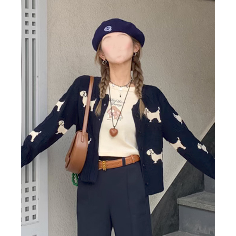 Cardigan svijet s uzorkom životinja, materijal: pamuk 70-80% + poliester <30%, okrugli izrez, dugi rukavi, ravni kroj, duljina 50-65 cm